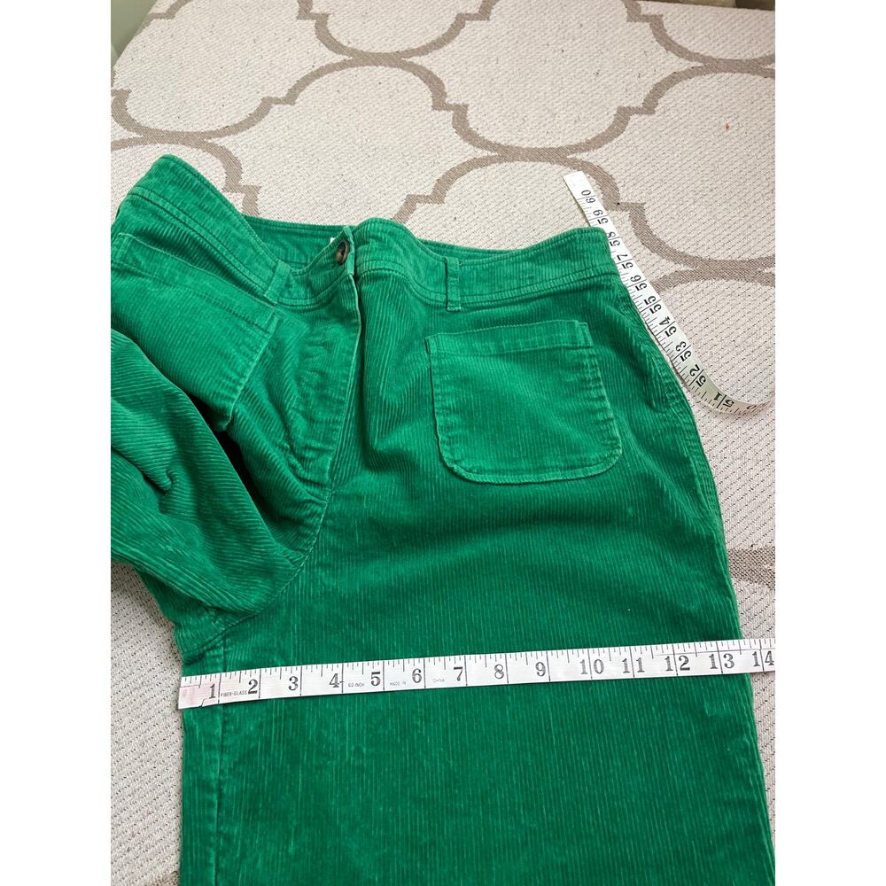 Boden Green Corduroy Wide Leg Trousers Patch Front Pockets Women’s Size 12 - Picture 14 of 14